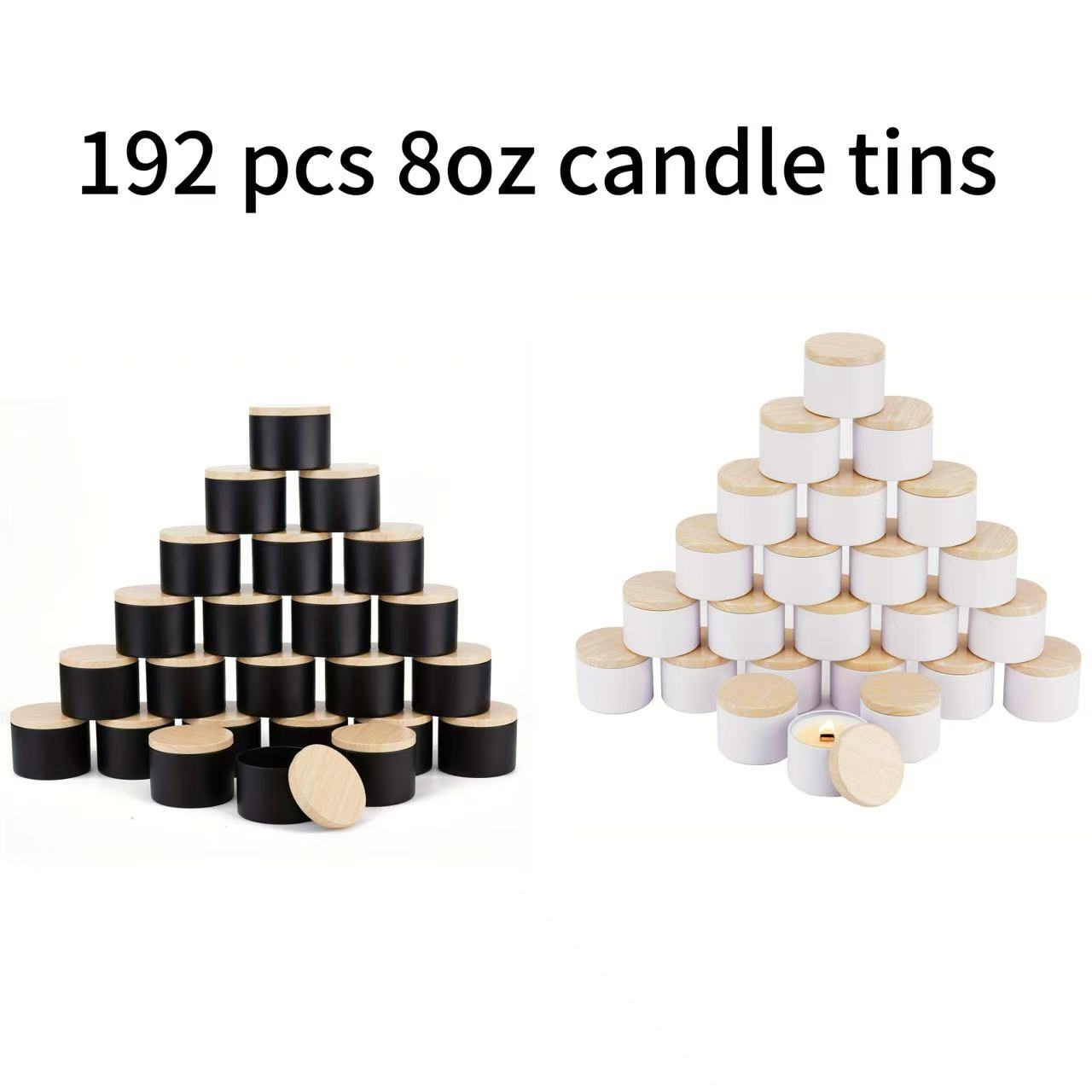 192 adet 8 oz Mat Siyah/beyaz  - Candle Vessel Supplies incelemesi ve fiyatı